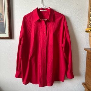 Magenta button up shirt Foxcroft wrinkle free 18W